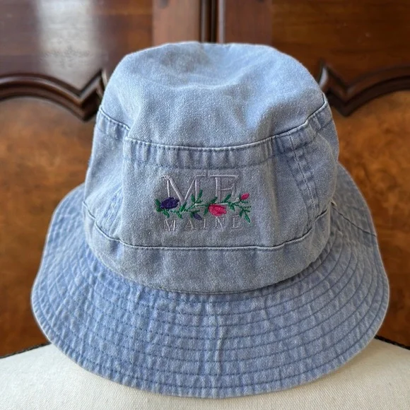 Adams Accessories Adams Brand Maine Faded Denim Embroidered